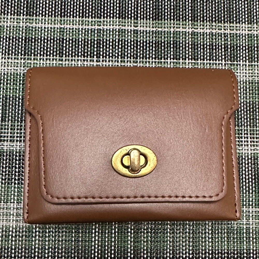 Brown Wallet with Gold Clasp